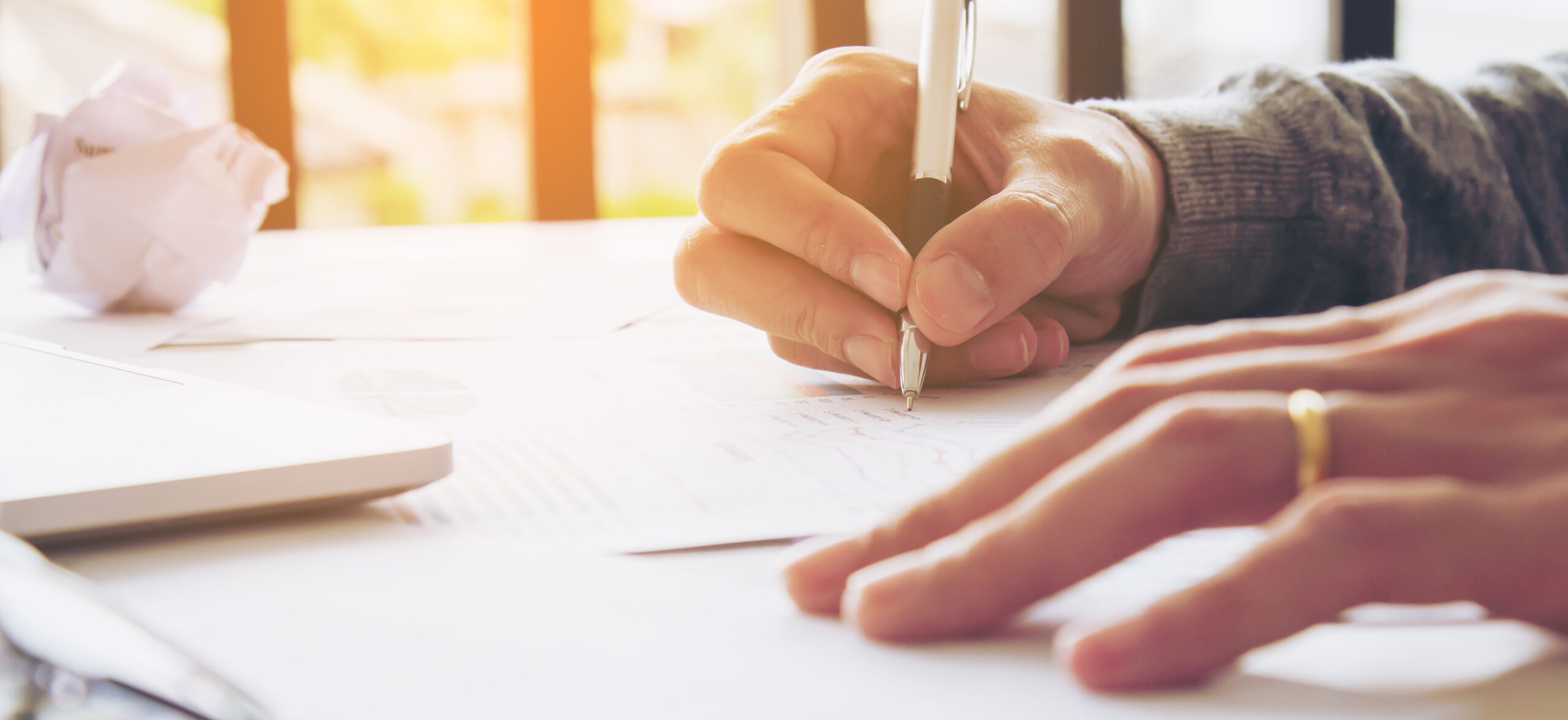 businessman signature at document