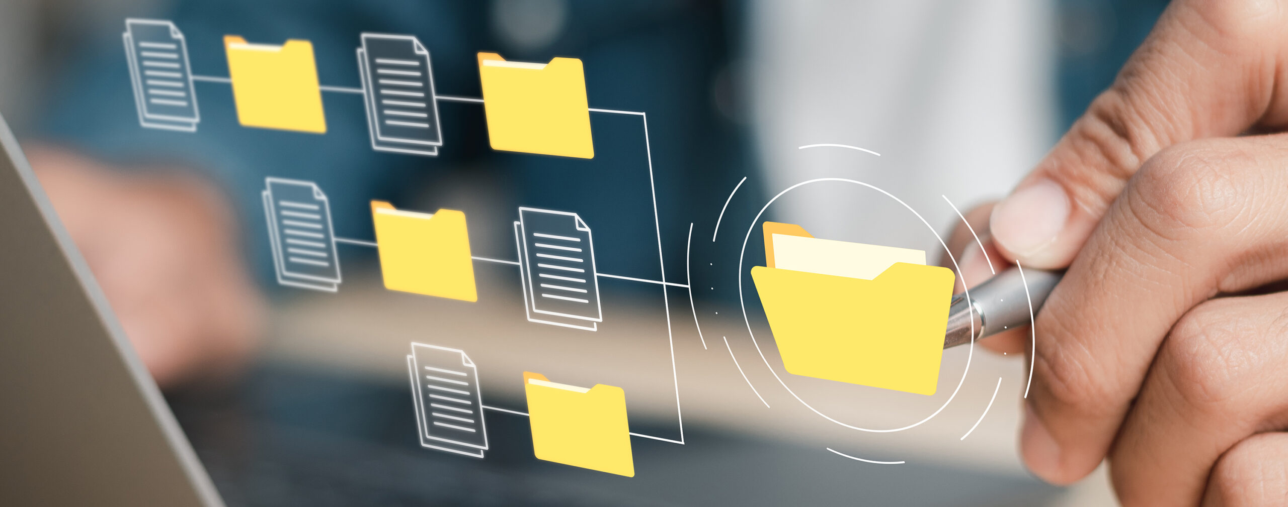 document management system (dms) concept. automated processes in file management efficiently search and manage document database files.